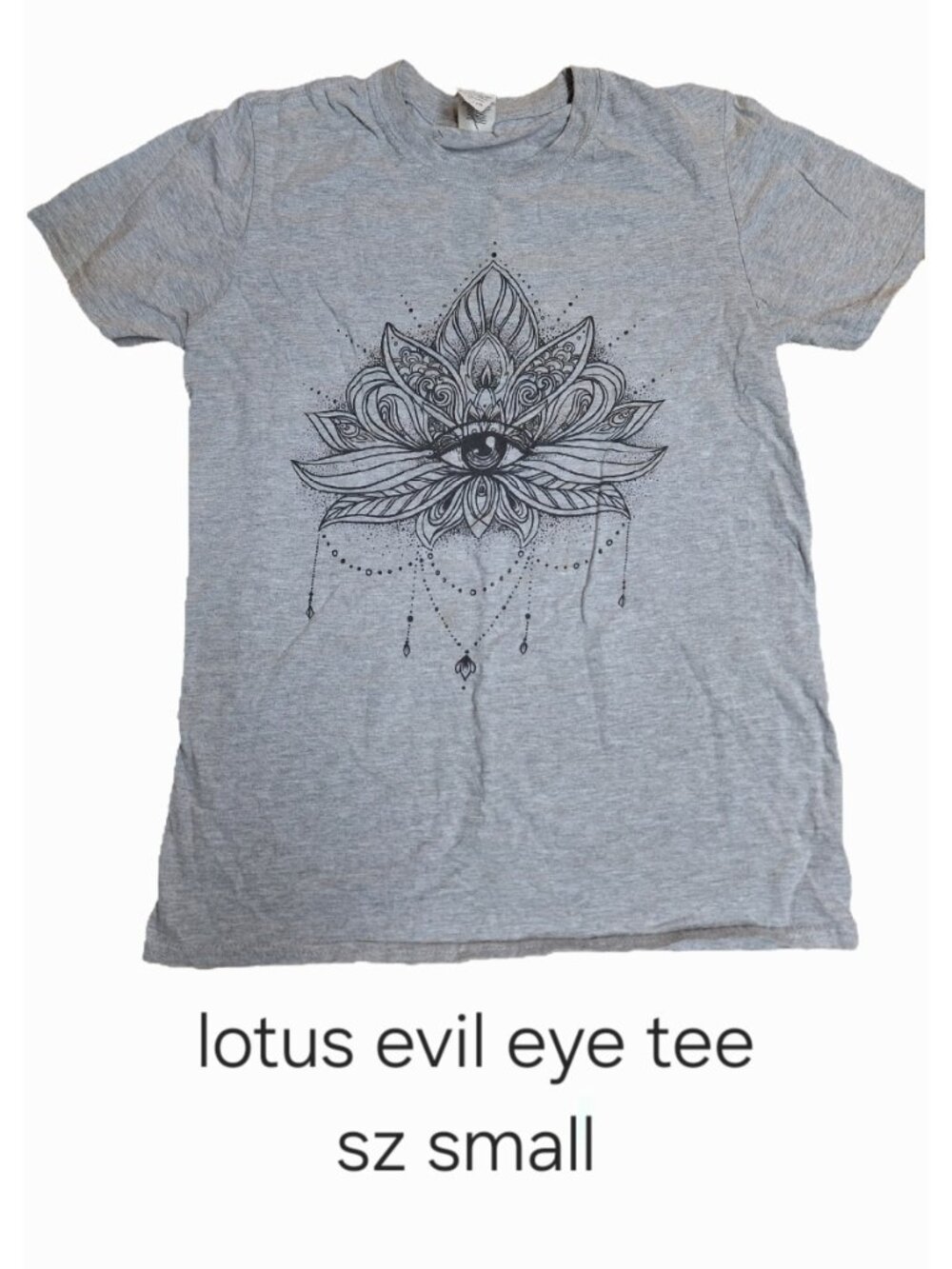 Evil Eye Lotus Gray Tee sz S